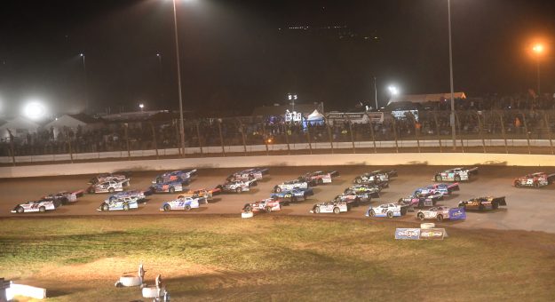 2023 11 03 Charlotte World Finals Entire Late Model Field Four Wide Paul Arch Photo (130)