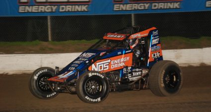 Grant Trips Up Bacon, Wins USAC Sprint Opener