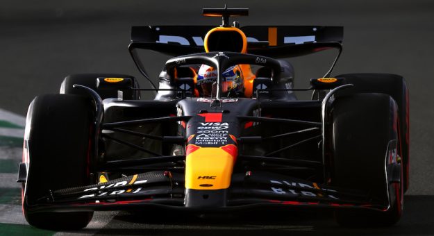JEDDAH, SAUDI ARABIA - MARCH 08: Max Verstappen of the Netherlands driving the (1) Oracle Red Bull Racing RB20 on track during final practice ahead of the F1 Grand Prix of Saudi Arabia at Jeddah Corniche Circuit on March 08, 2024 in Jeddah, Saudi Arabia. (Photo by Clive Mason/Getty Images) // Getty Images / Red Bull Content Pool // SI202403080255 // Usage for editorial use only // | Getty Images